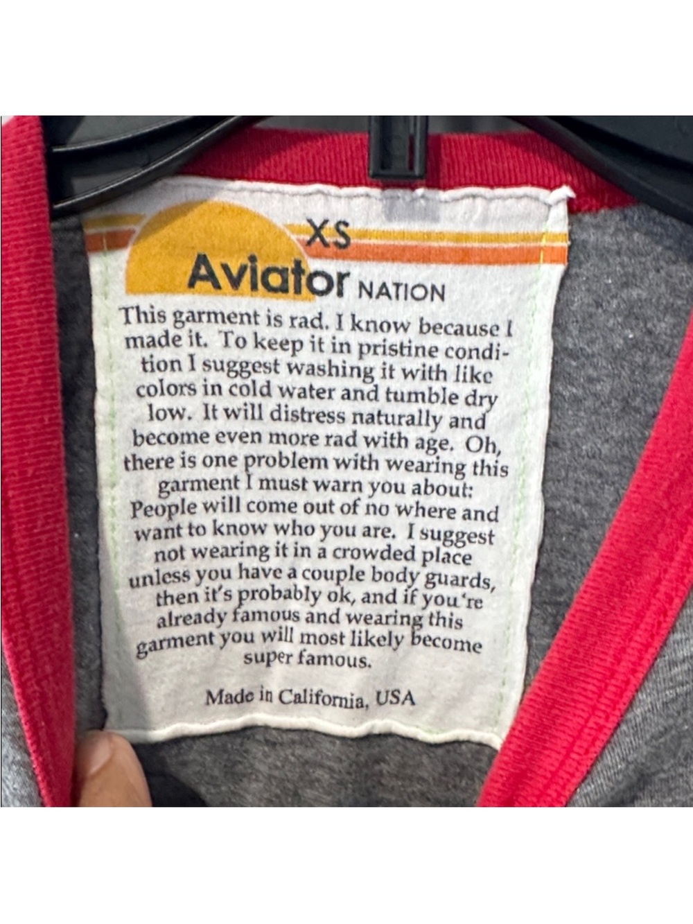 Aviator Nation Women's Ringer Tee Vintage Vibes Size XS Sexy Summer Vacation - Picture 2 of 6